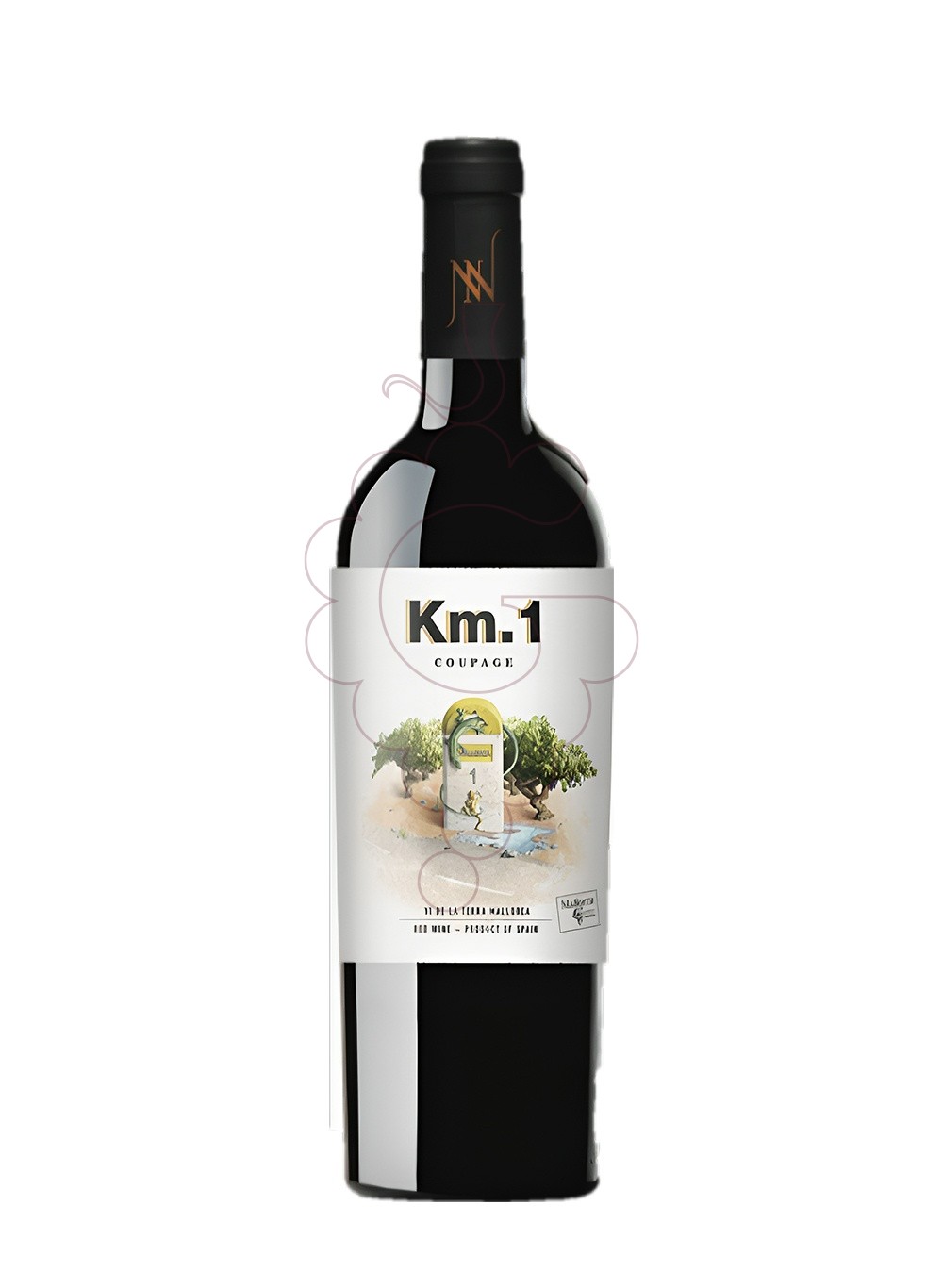 Photo Km.1 negre 2022 75 cl vin rouge