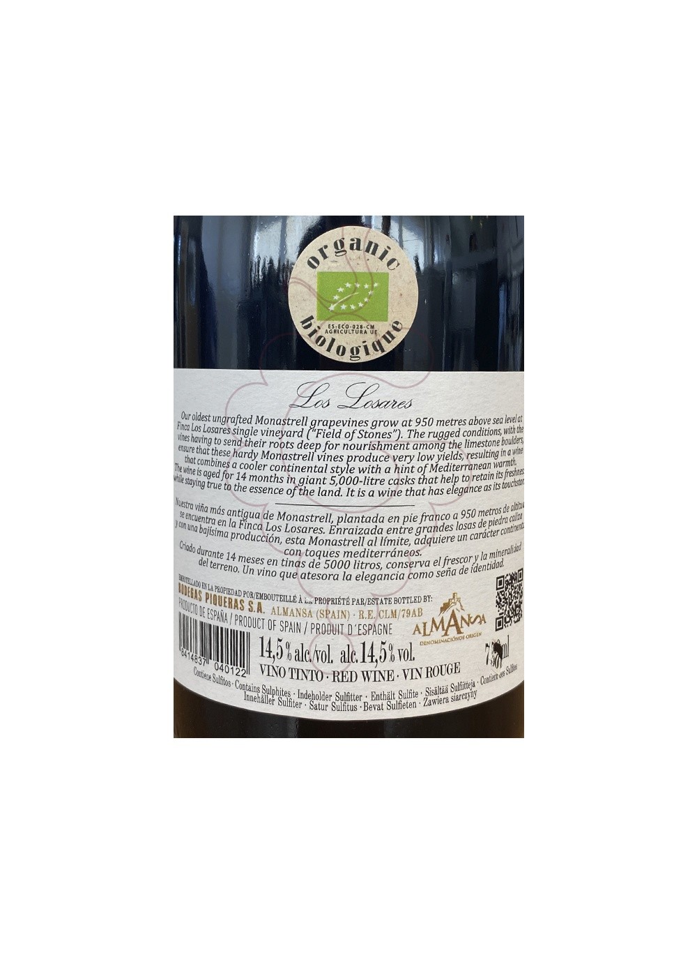 Photo Los Losares Monastrell vin rouge