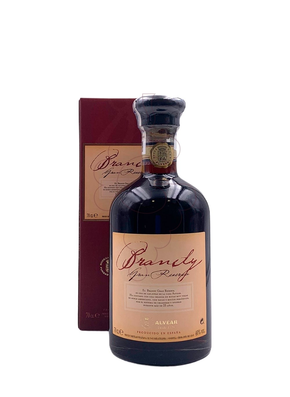 Photo Brandy Alvear Gran Reserva Solera 25 Ans