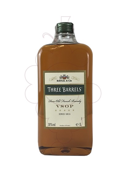 Photo Brandy Three Barrels Flask Plastique